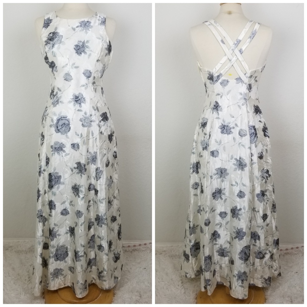 Vintage Scott McClintock Floral Halter Gown (8)